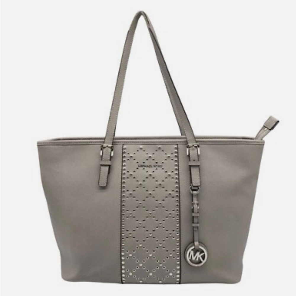 Michael Kors Pearl Grey Bag with Patterned Front